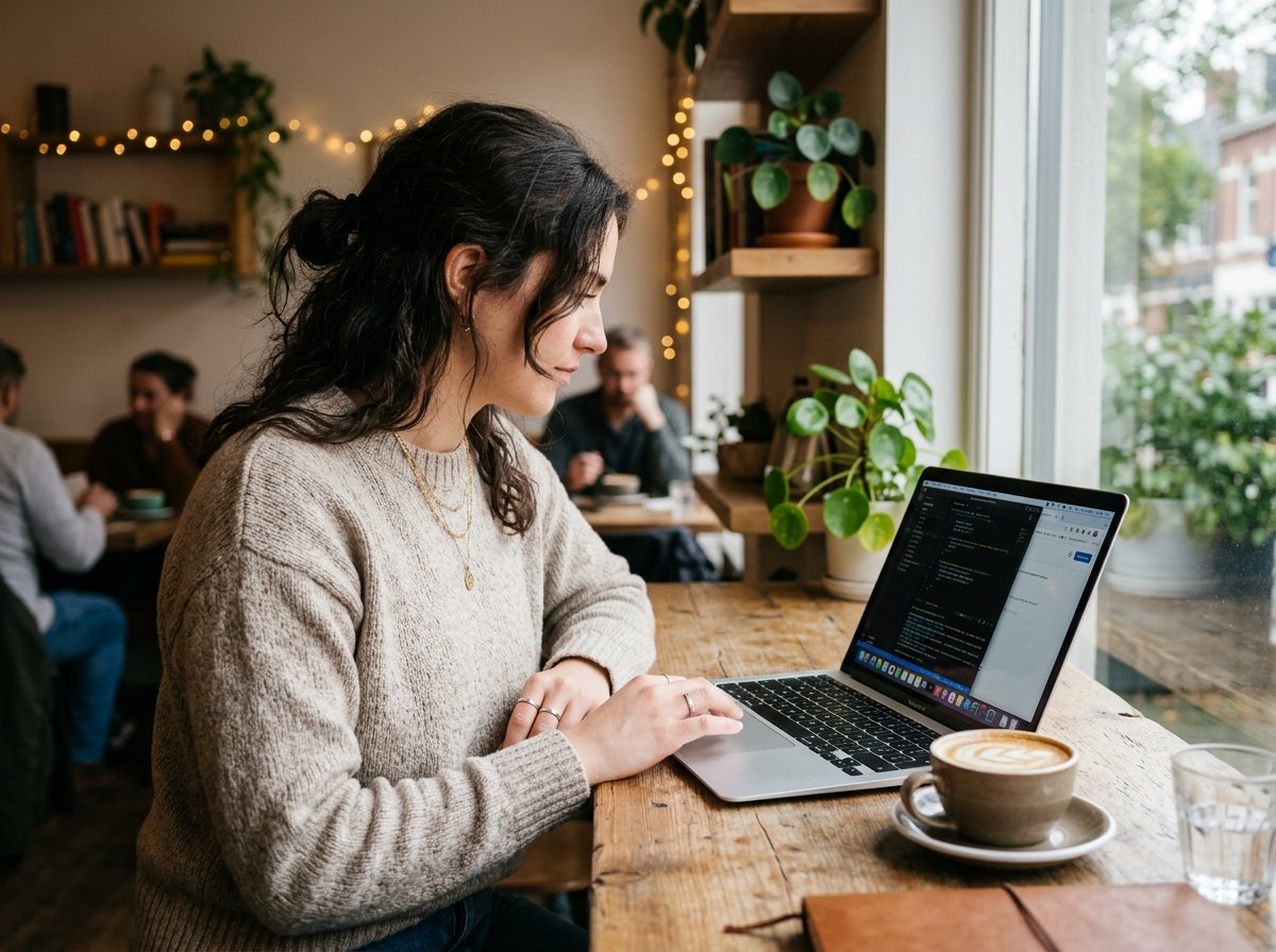 노트북으로 업무를 보는 모습