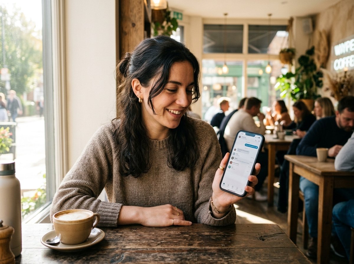 일상 속에서 아이폰을 사용하는 모습