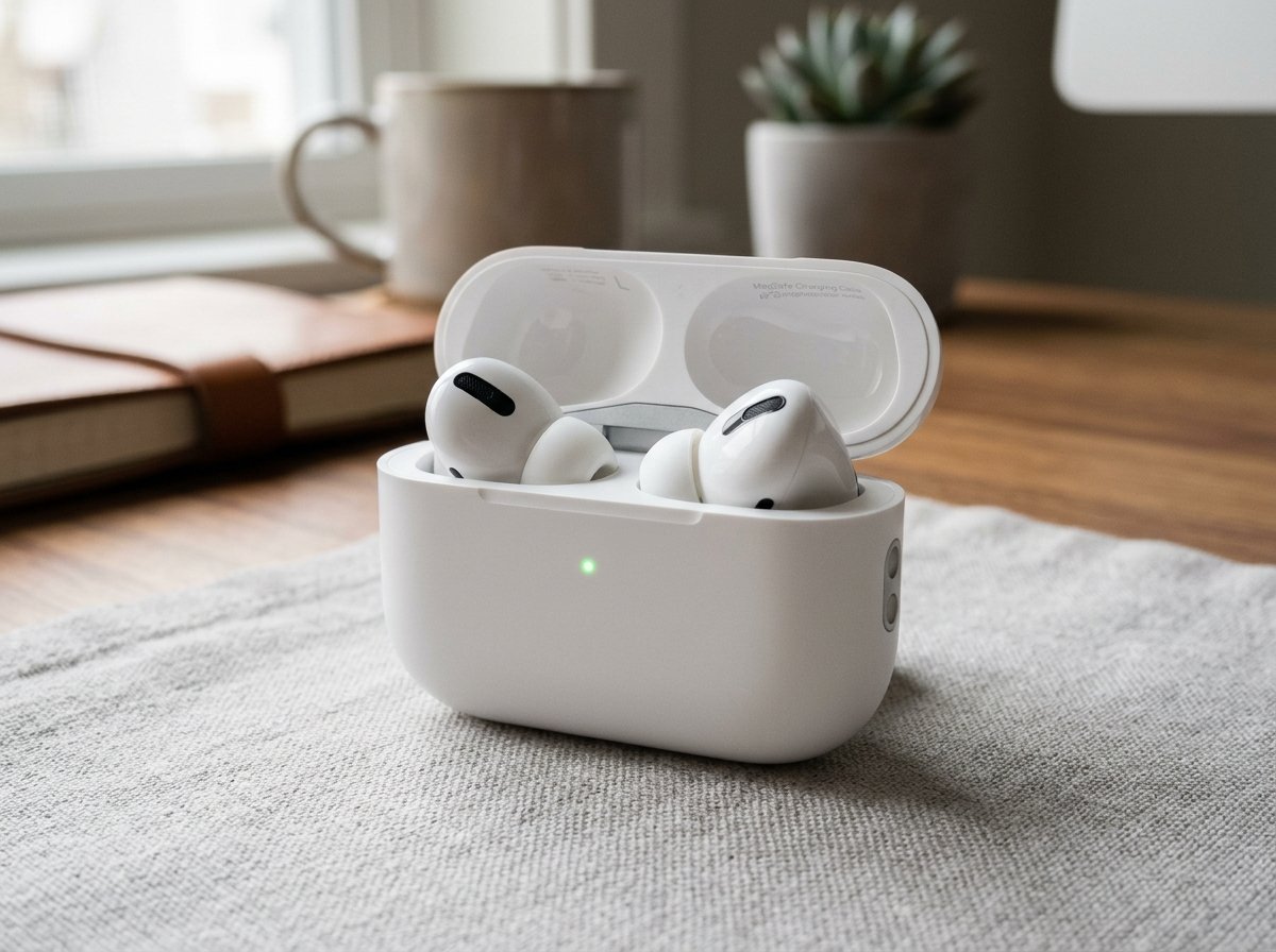 에어팟 충전 케이스 근접 촬영