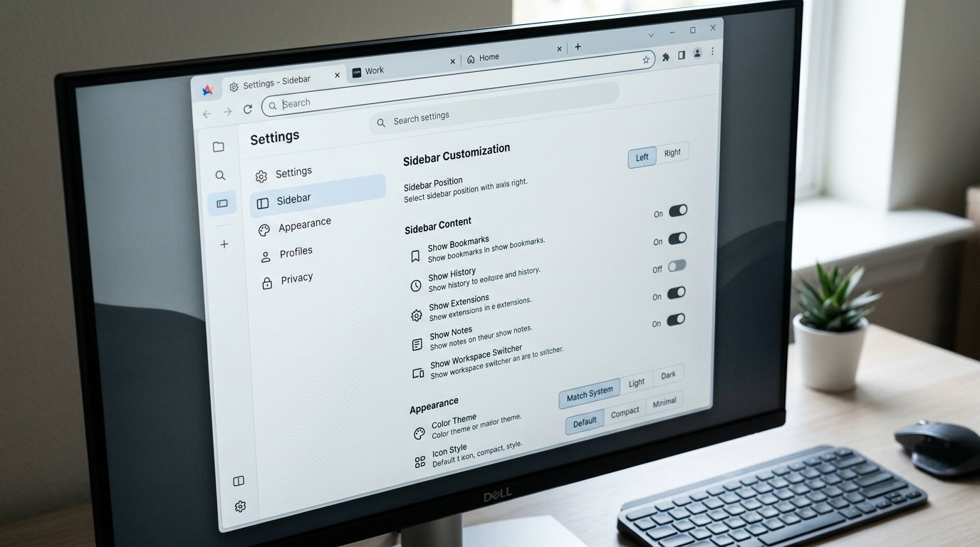 제미나이 사이드바 설정 화면
