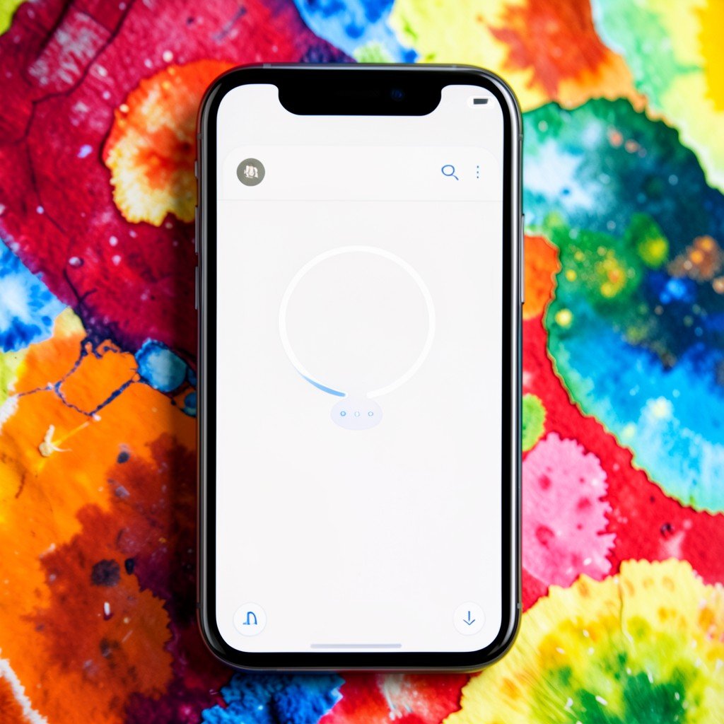 Close up of a modern smartphone screen displaying a clean AI assistant widget on a colorful wallpaper, natural lighting, no text, 4:3 aspect ratio