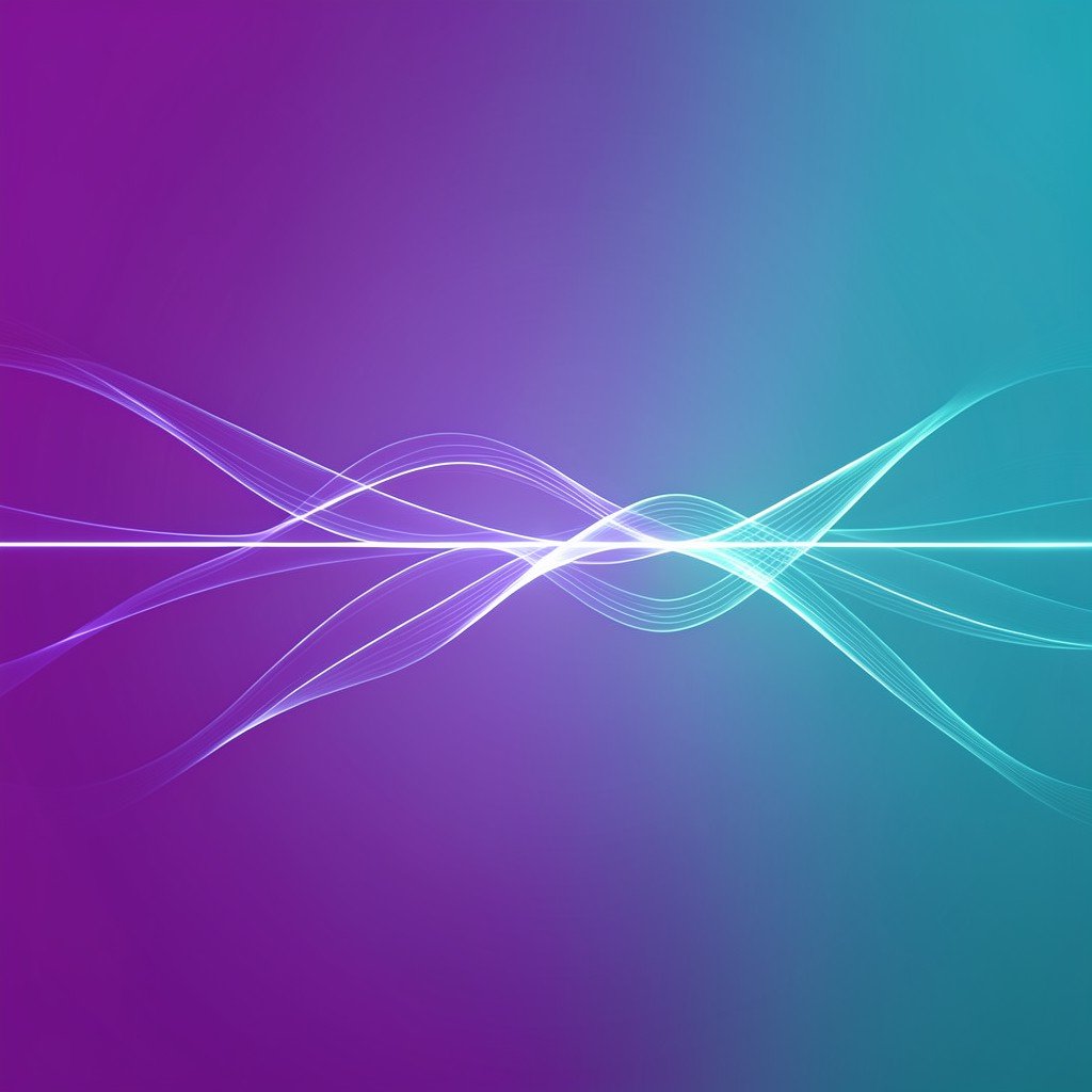 abstract illustration of two AI processes merging, parallel branching light streams flowing into a single sequential line, purple and teal gradient background, no text, 4:3