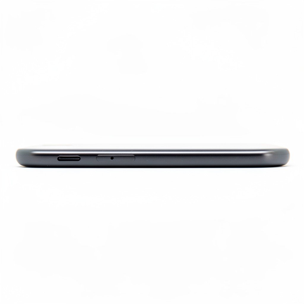 Close-up side view of an ultra-thin smartphone with a slim magnetic battery pack, emphasizing the minimal thickness, bright studio lighting on white background, no visible text, no logos, no watermark, aspect ratio 1:1